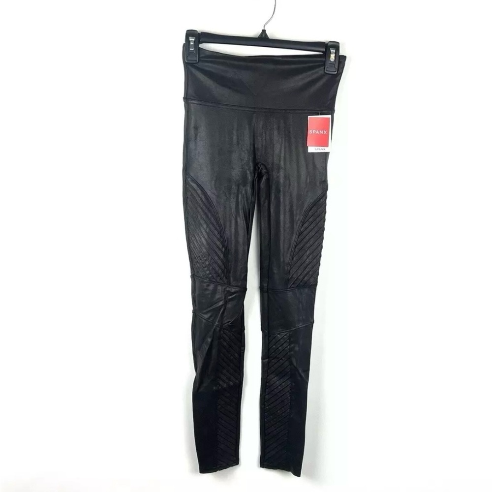Spanx Women’s Black Leather High Waist Leggings Size Small